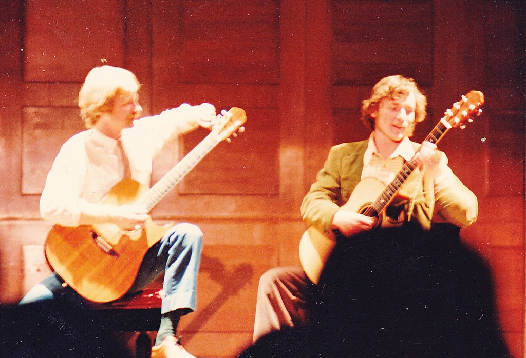 Alex deGrassi and me at Carnegie Recital Hall, some months after I performed with Fahey